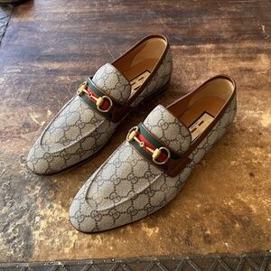 GUCCI Men's GG Supreme Horsebit Loafer Size 10 (US) Beige NIB 759648 FACIQ 9756